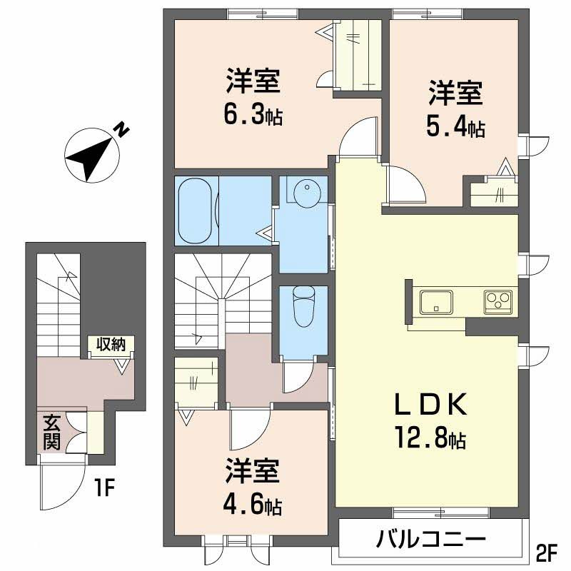 シャーメゾンガーデンズ惣盛Ｂ棟の間取り