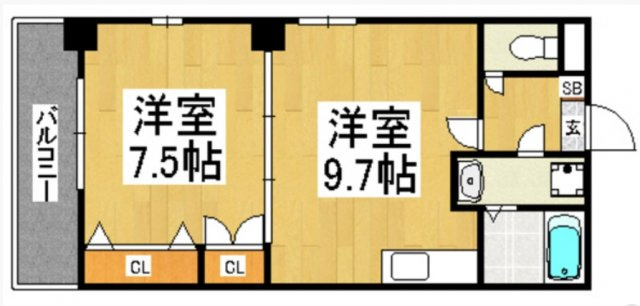 エミネンス住吉の間取り|使いやすい間取りです。
