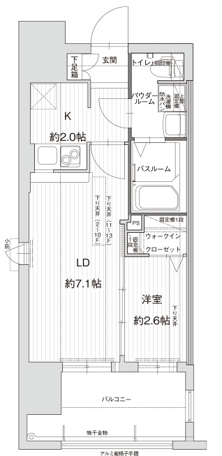 グランフォーレ博多駅東プレミアの間取り|使いやすい間取りです。