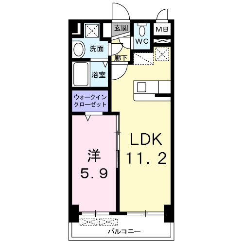 プレステージ空港東の間取り|使いやすい間取りです。