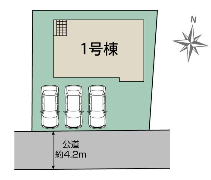平塚市ふじみ野１丁目新築戸建て　1号棟の区画図|区画図「平塚市ふじみ野１丁目新築戸建て」