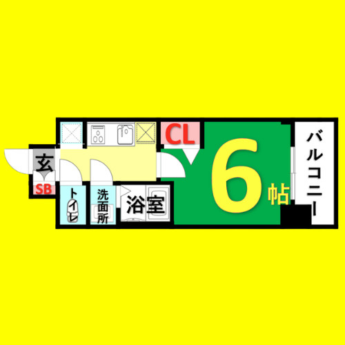 プレサンス葵デュリス　名古屋市賃貸　仲介手数料無料の間取り