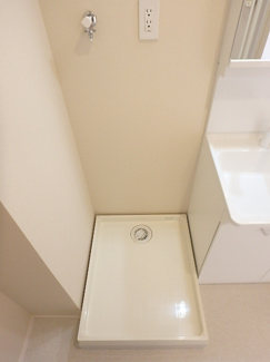 防水パン付の室内洗濯機置場