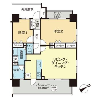 レーベン上之園ＲＥＣＨＥＳＳＥの間取り