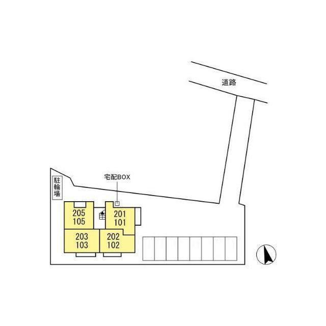 各務原市那加野畑町１丁目のアパートの駐車場