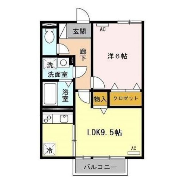 各務原市那加新田町１丁目のアパートの間取り