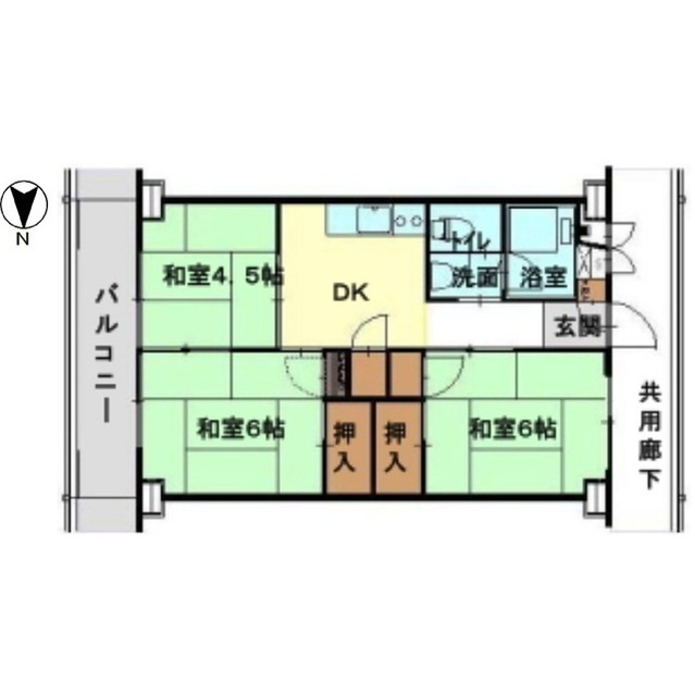 岐阜市加納愛宕町のアパートの間取り