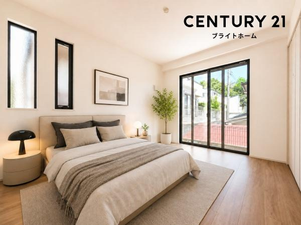 横浜市港南区日野４丁目の新築一戸建の洋室|二面採光の明るく、落ち着きのある洋室！
休日はこちらでおくつろぎ下さい♪
※家具等はCGでの参考レイアウトです。