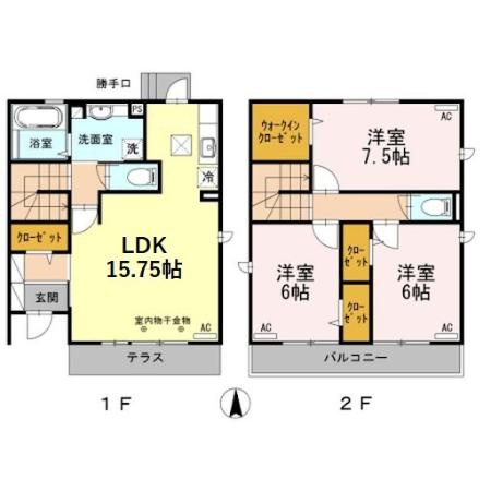 【間取り】 | 下石原３丁目戸建Ａ棟