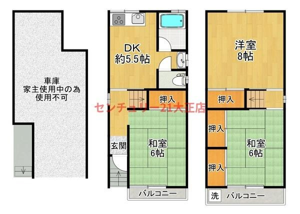 鶴町3丁目貸家の間取り