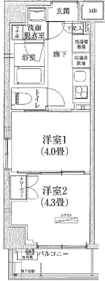 アイルグランディール蒲田の間取り