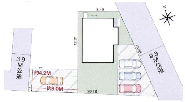岡崎市北本郷町・中古戸建の区画図|区画図です。