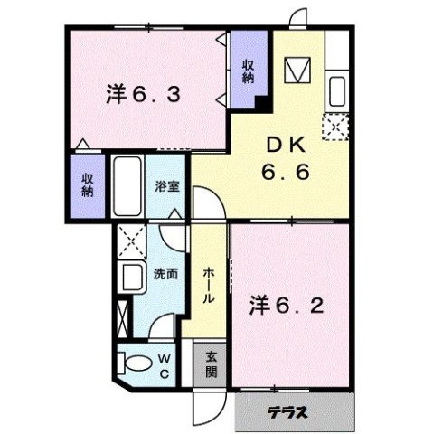 メゾンサンパティーク　Ａの間取り