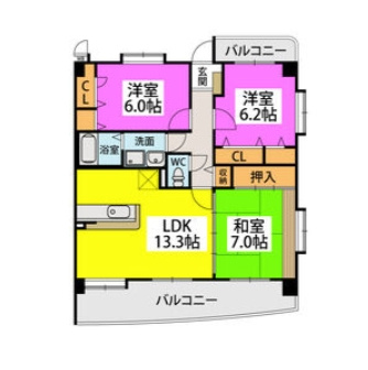 グリシーヌ空港の間取り|使いやすい間取りです。