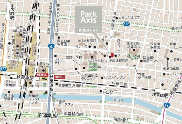 パークアクシス秋葉原Ｅａｓｔ【高級賃貸・ブランドマンション】の地図