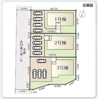 【区画図】 | ☆☆新築分譲　常磐下船尾町１期H　長期優良住宅　全３棟♪　 | 全３棟！！
