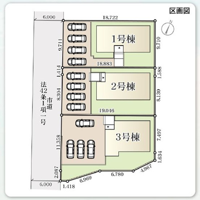 【区画図】 | ☆☆新築分譲　常磐下船尾町１期H　長期優良住宅　全３棟♪　 | 全３棟！！
