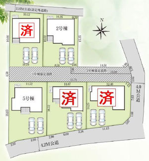 【区画図】 | ☆☆☆新築住宅　いわき市泉町下川　オール電化　全５棟！！ご案内随時受付中です♪ | 全体区画図