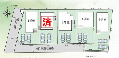 【区画図】 | ☆☆☆新築住宅　錦町花ノ井　全５棟！！オール電化♪現地ご案内随時受付中です♪ | 全体区画図
