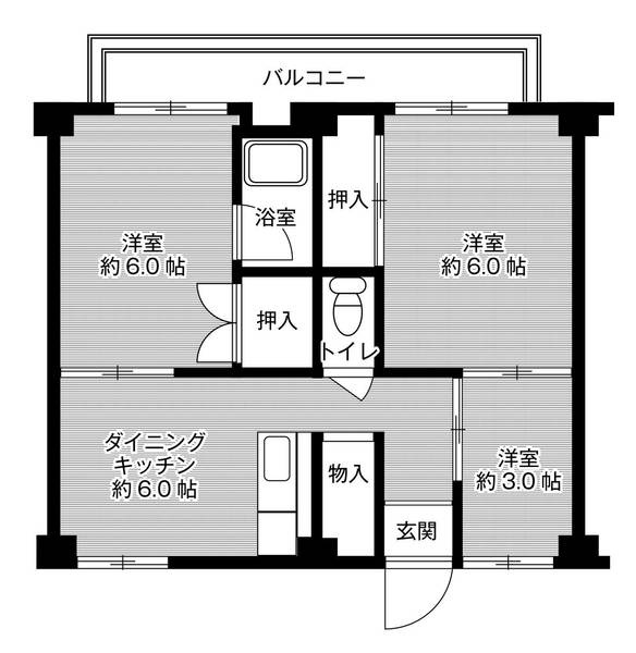ビレッジハウス東二見6号棟の間取り