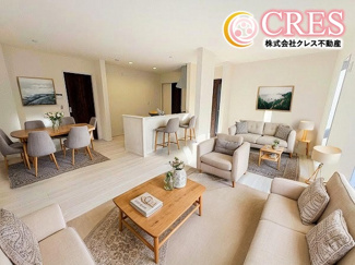 【居間・リビング】 | ☆☆新築分譲　錦町江栗１丁目第２H　長期優良住宅　全5棟-③♪　 | LDK16～20.0帖！！
※実際に現地に家具はおかれておりません。また価格に家具は含まれておりません。(作成CG)
