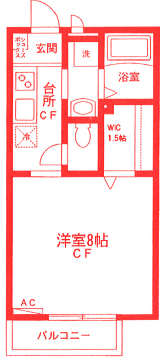 横浜市戸塚区上倉田町のアパートの間取り|洗面台とトイレが別の空間になります♪