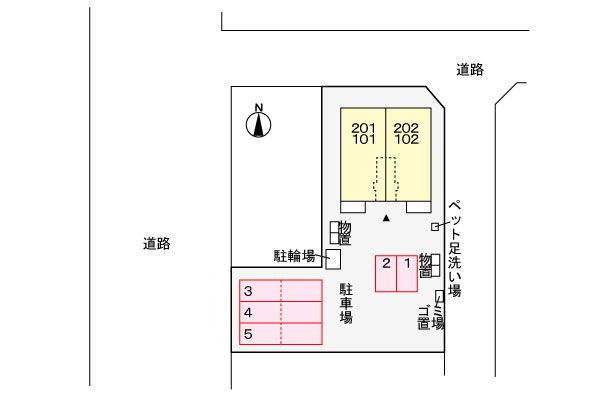 プランドール　花乃杜の駐車場