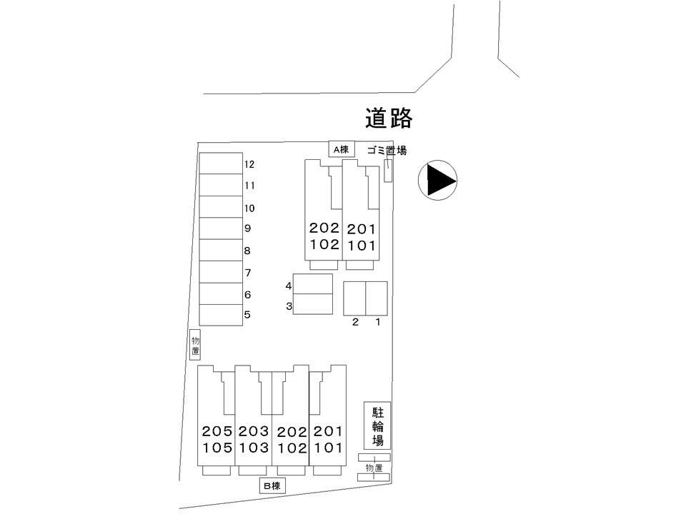 アヴィタシオン　Ｋ－Ⅱ　Ａの区画図