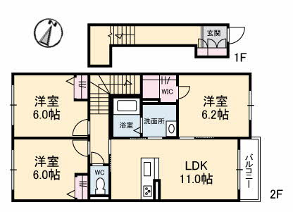 【間取り】 | ヴィラ・ノーブル庭瀬