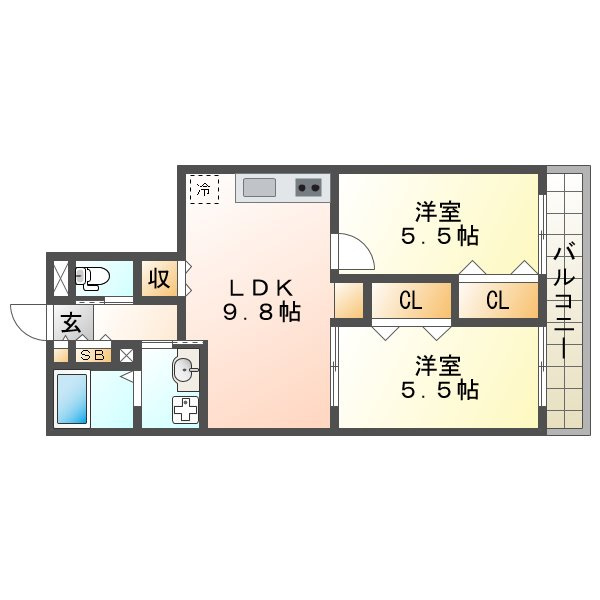 Riso＋miraieジェームス山EASTの間取り