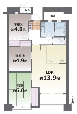 スカイハイツ新町／４Fの間取り