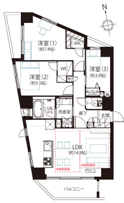 ザ・パームス東中野Ⅱの間取り