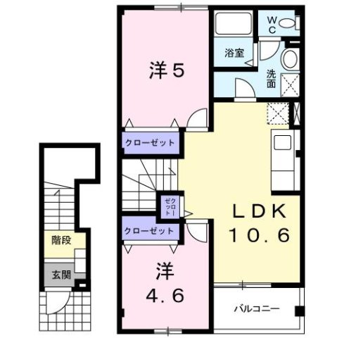 【間取り】 | ブランドールＡ（奈良市二名）