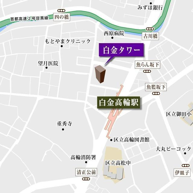 白金タワーの地図