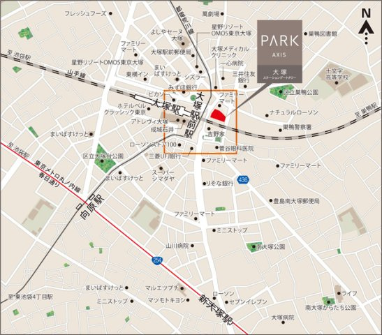 パークアクシス大塚ステーションゲートタワーの地図