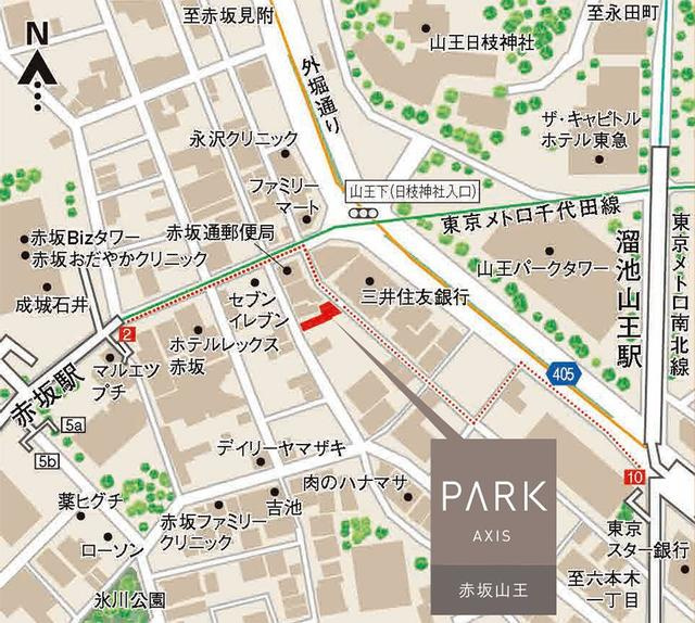 パークアクシス赤坂山王の地図