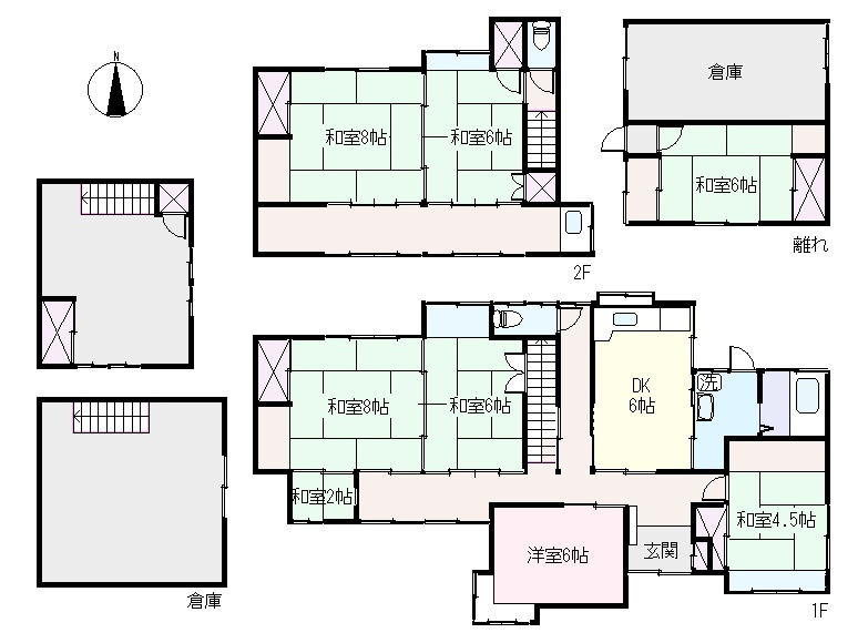 S1771H　箕作大型中古住宅の間取り|大家族におすすめ