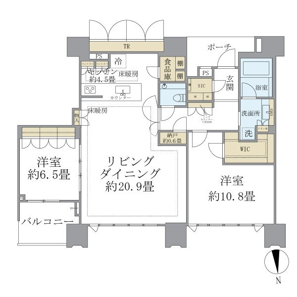 ドゥ・トゥール　ウエスト棟の間取り
