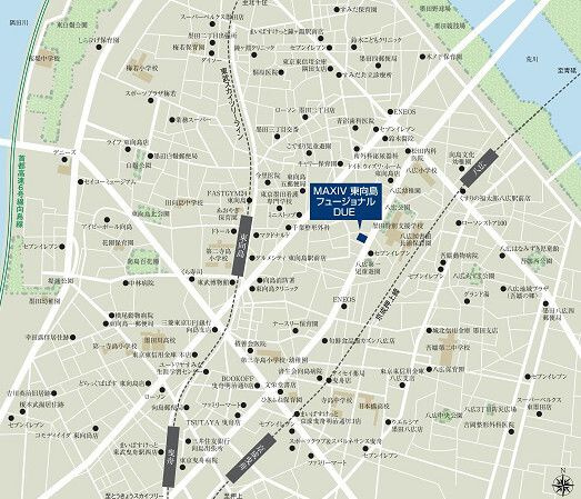 マキシヴ東向島フュージョナルドゥエの地図