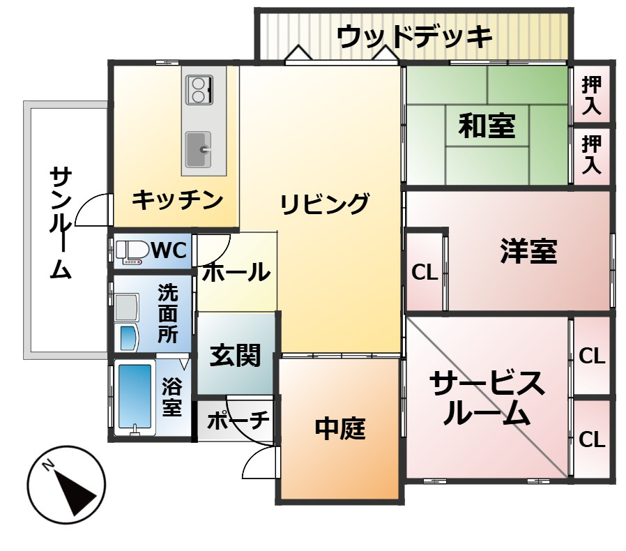 大津市和邇春日3丁目中古戸建の間取り