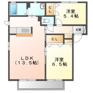 ラ・パルテール福田伍番館の間取り