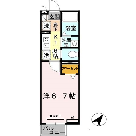 セジュール西代Ⅰ　A棟の間取り