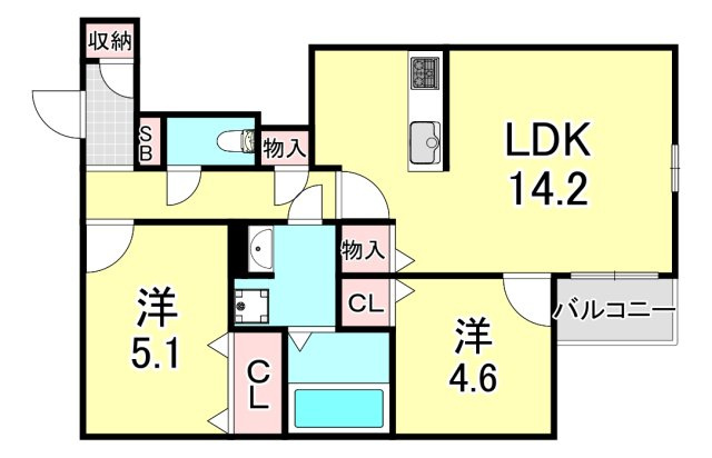 サンパティーク住吉の間取り