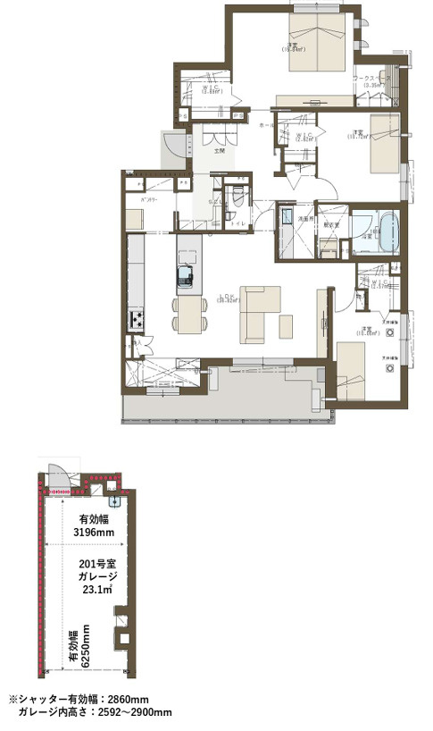 La casa Ashiyagawa Baseの間取り