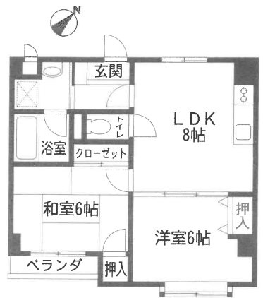 八幡西島田ハイツの間取り