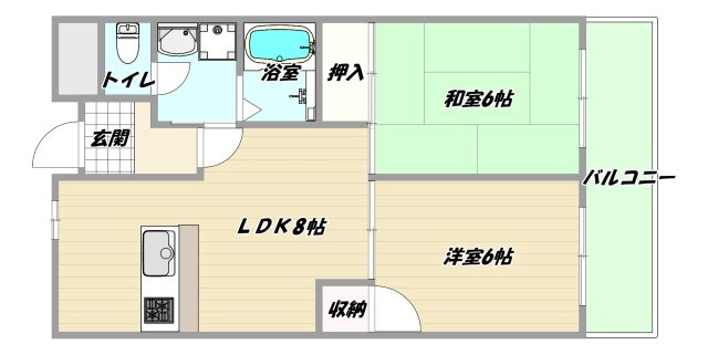 大阪市淀川区西宮原２丁目の賃貸マンションの間取り