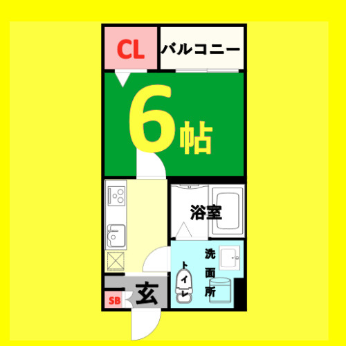 シャインスター　名古屋市賃貸　仲介手数料無料の間取り