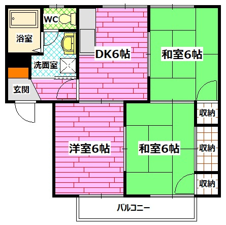 ラルジュ瀬戸　A棟の間取り