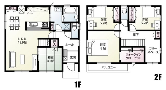 【間取り】 | 羽生市大字上岩瀬　新築戸建　全7棟　1号棟