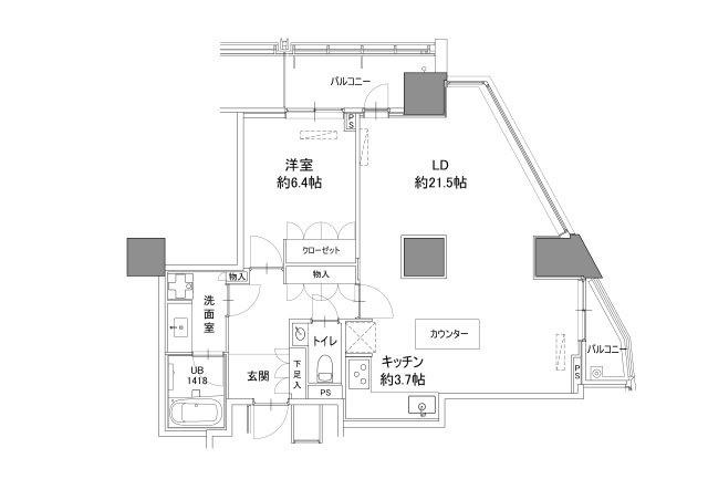 カスタリアタワー品川シーサイドの間取り